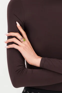 Justine Clenquet Bague Jackie vert