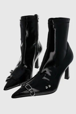 Justine Clenquet Bottines Patti verni noir
