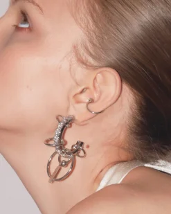 Justine Clenquet Boucle d'oreille Deana cristal