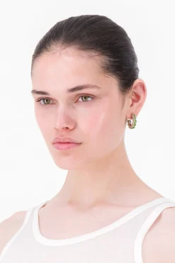 Justine Clenquet Boucles d'oreilles Nina vert