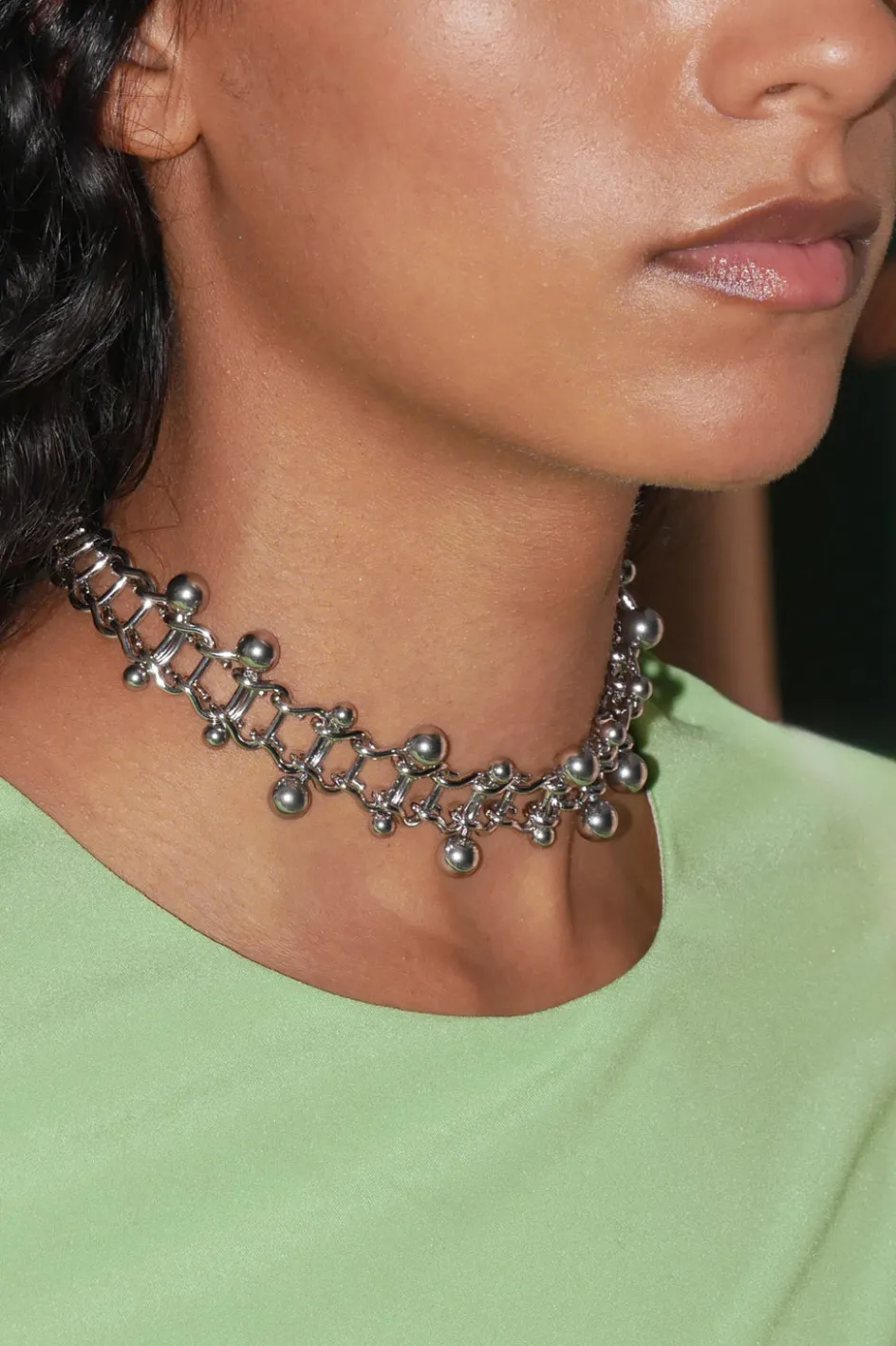 Justine Clenquet Choker Mindy argent