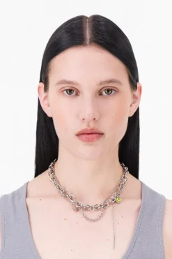 Justine Clenquet Collier Lucy vert