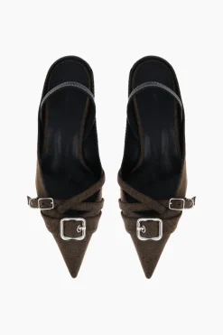 Justine Clenquet Escarpins Joan denim cola