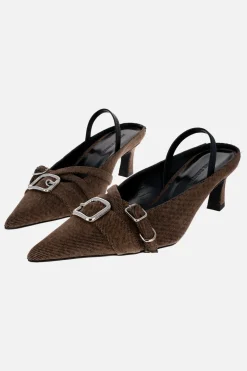Justine Clenquet Escarpins Joan denim cola