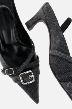 Justine Clenquet Escarpins Joan denim gris