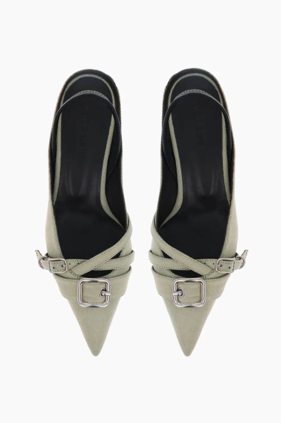 Justine Clenquet Escarpins Joan denim pistache
