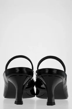 Justine Clenquet Escarpins Sofia noir verni