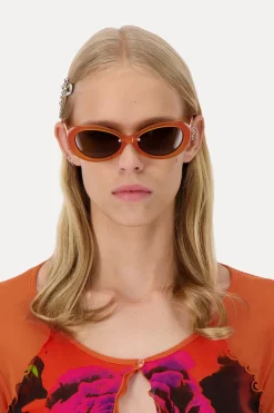 Justine Clenquet Lunettes de soleil Drew orange