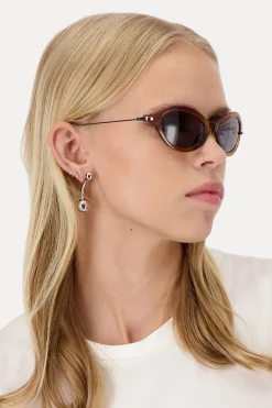 Justine Clenquet Lunettes de soleil Neve marron