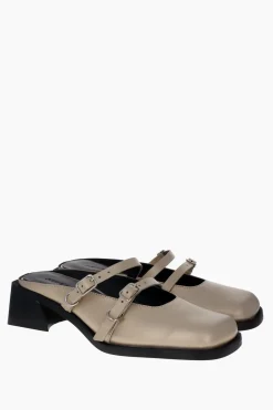 Justine Clenquet Mules Andie beige nacré