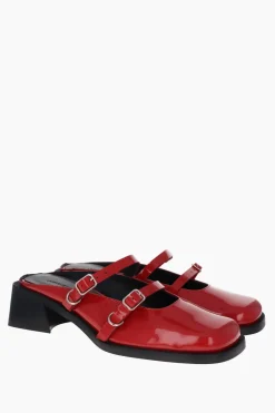 Justine Clenquet Mules Andie rouge verni