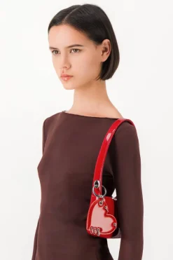 Justine Clenquet Sac Dylan rouge verni