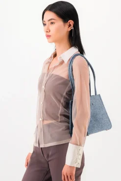 Justine Clenquet Sac Uma denim bleu